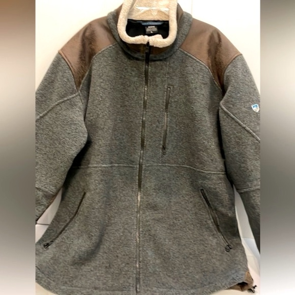 KUHL Mens Fleece Jacket W/ Suede MicroFleece on shoulders/elbows NWOT  Mens XL - Picture 9 of 17